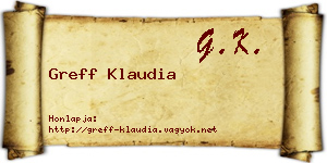 Greff Klaudia névjegykártya